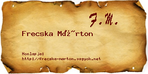 Frecska Márton névjegykártya