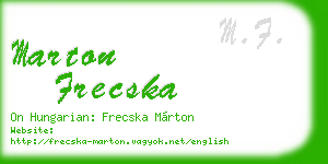 marton frecska business card