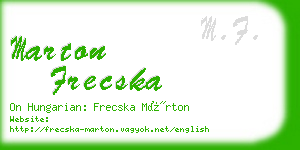 marton frecska business card